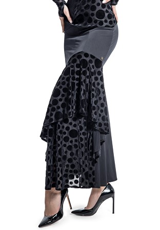 Espen Polka Dot Mermaid Skirt ESD20-LSK03-Black/Black Dots