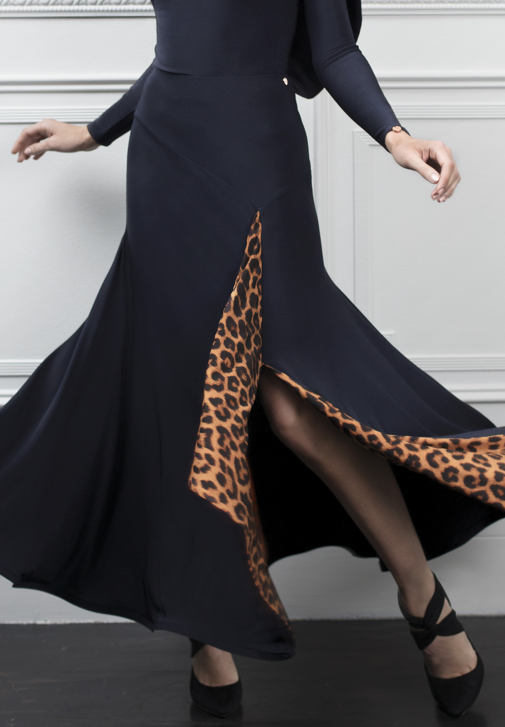 Espen for Chrisanne Clover Nevada Ballroom Skirt-Black/Animal
