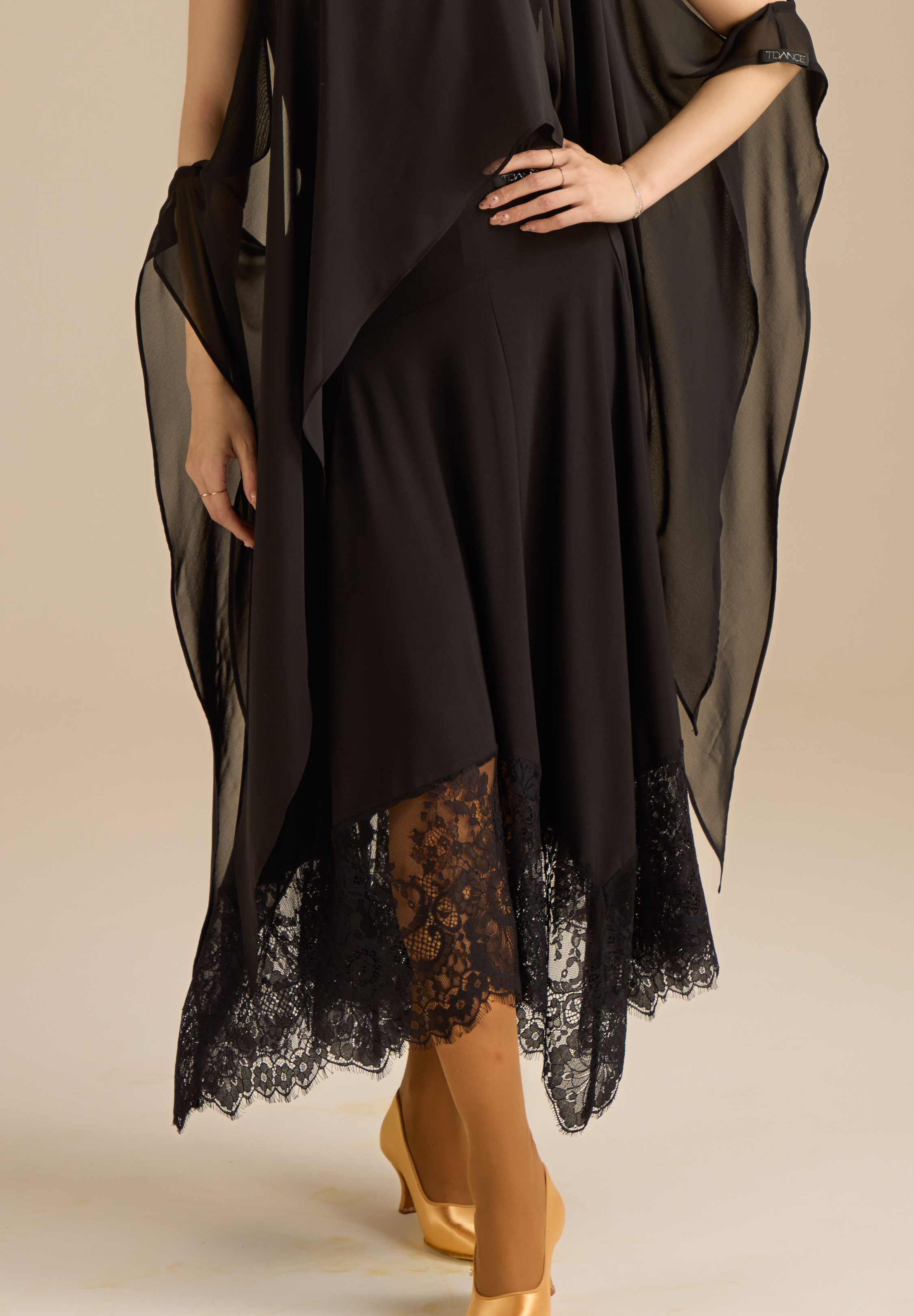 TDANCE Evening Veil Ballroom Skirt JM-0320-Black