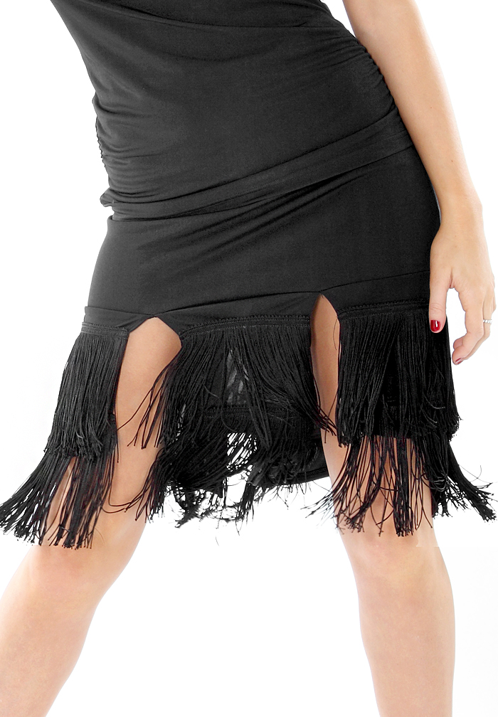 Je Dor Paneled Flapper Fringe Latin Skirt J8689 | Skirts