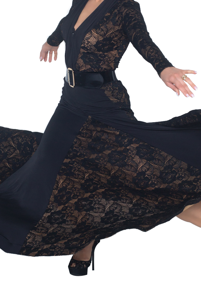 Ballroom Dance Skirt-Fire & Lace main image 1