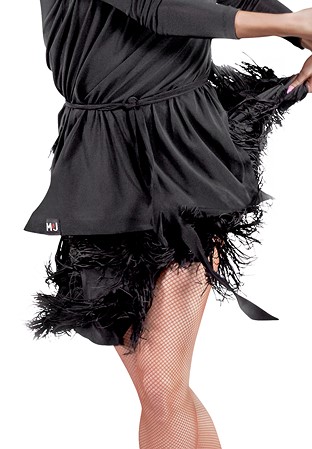M&J Champion Wear Fringe Latin Dance Skirt 3950-Black