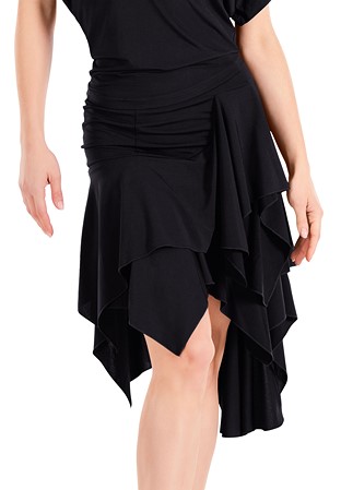 Maly Lively Pointed Edge Latin Skirt MF201503-Black