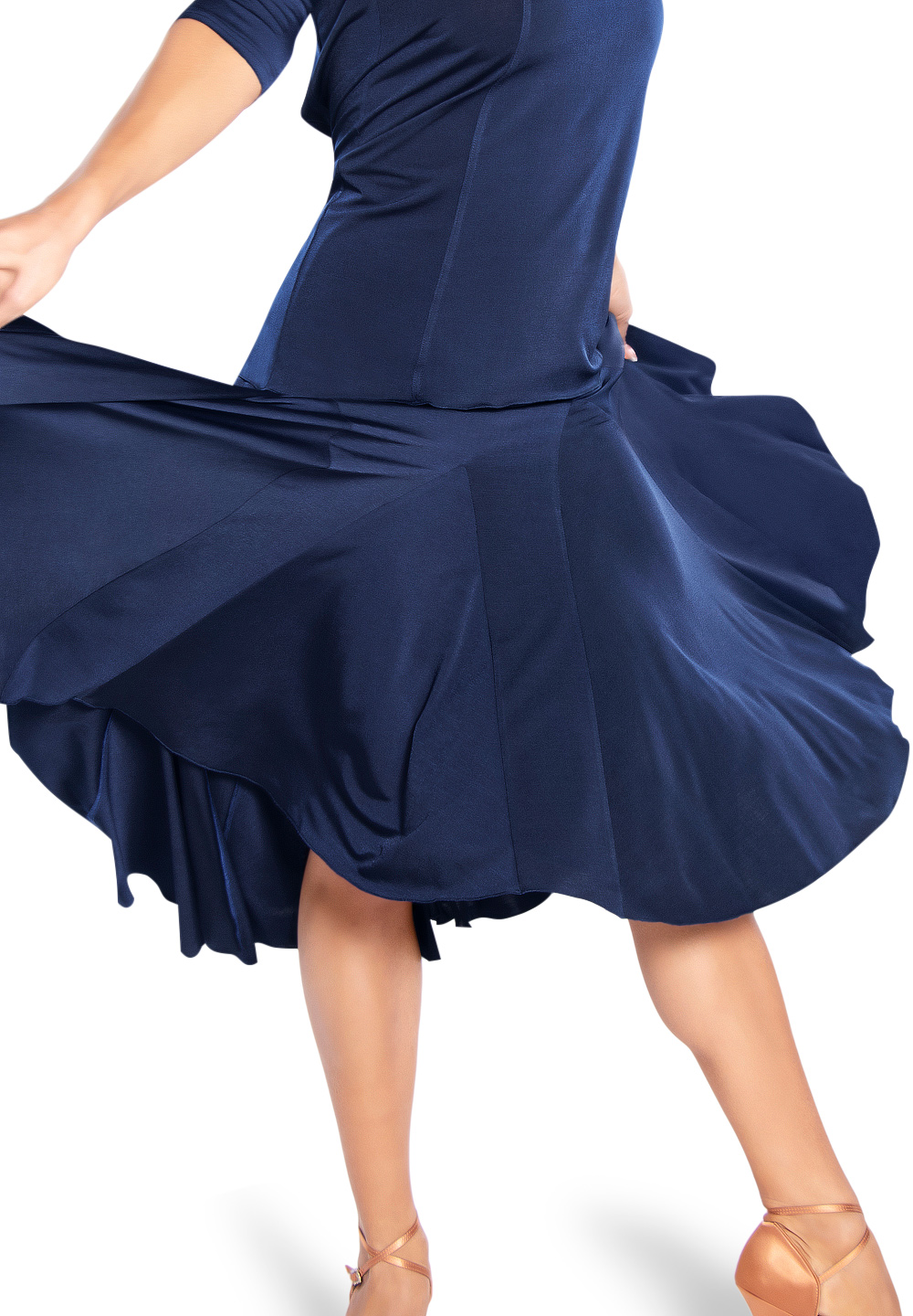 Maly Modern Slash Hem Ballroom Skirt MF201501-Blue
