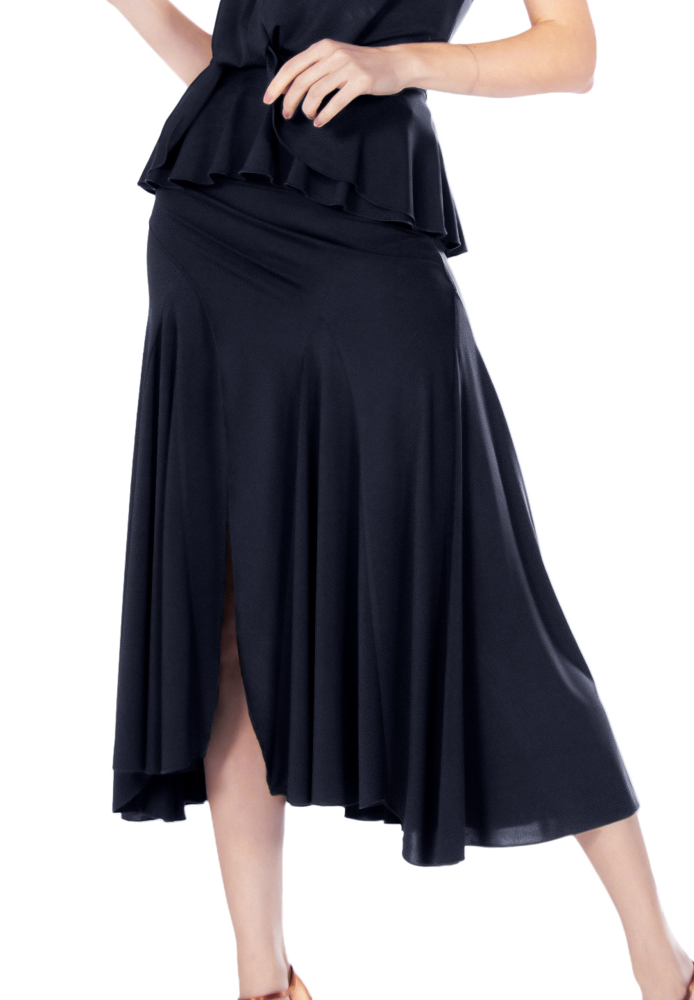 Maly Sexy Side Split Latin Skirt MF191501-Black