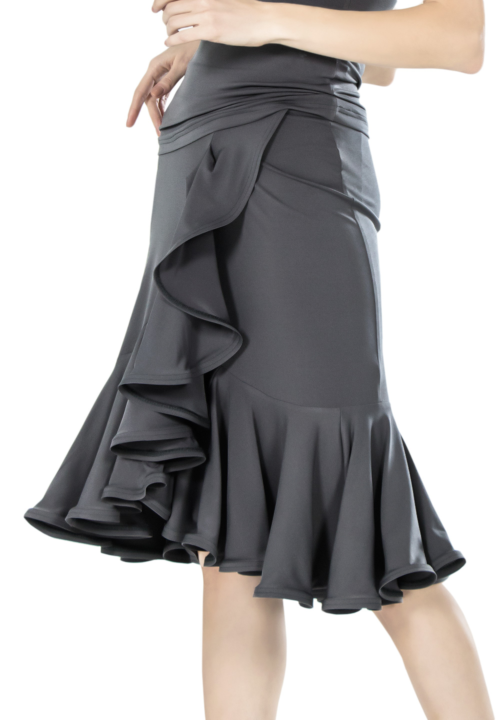 Maly Womens Skirt With Volants MF181503-Grey