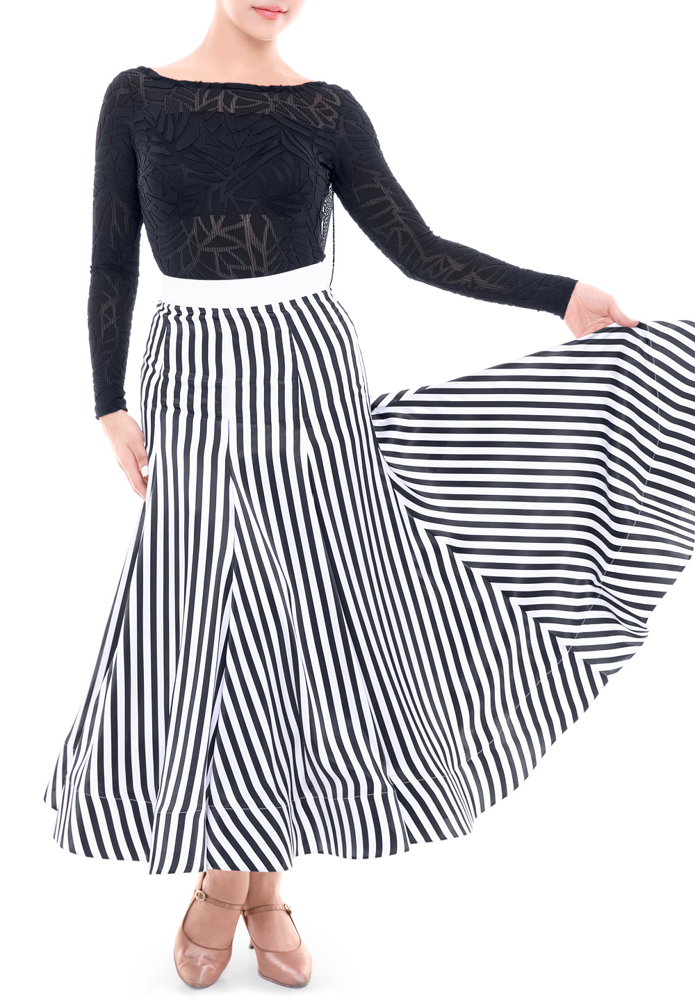 PopconAtelier 8 Panel Stripe Ballroom Dance Skirt WMS096 Skirts
