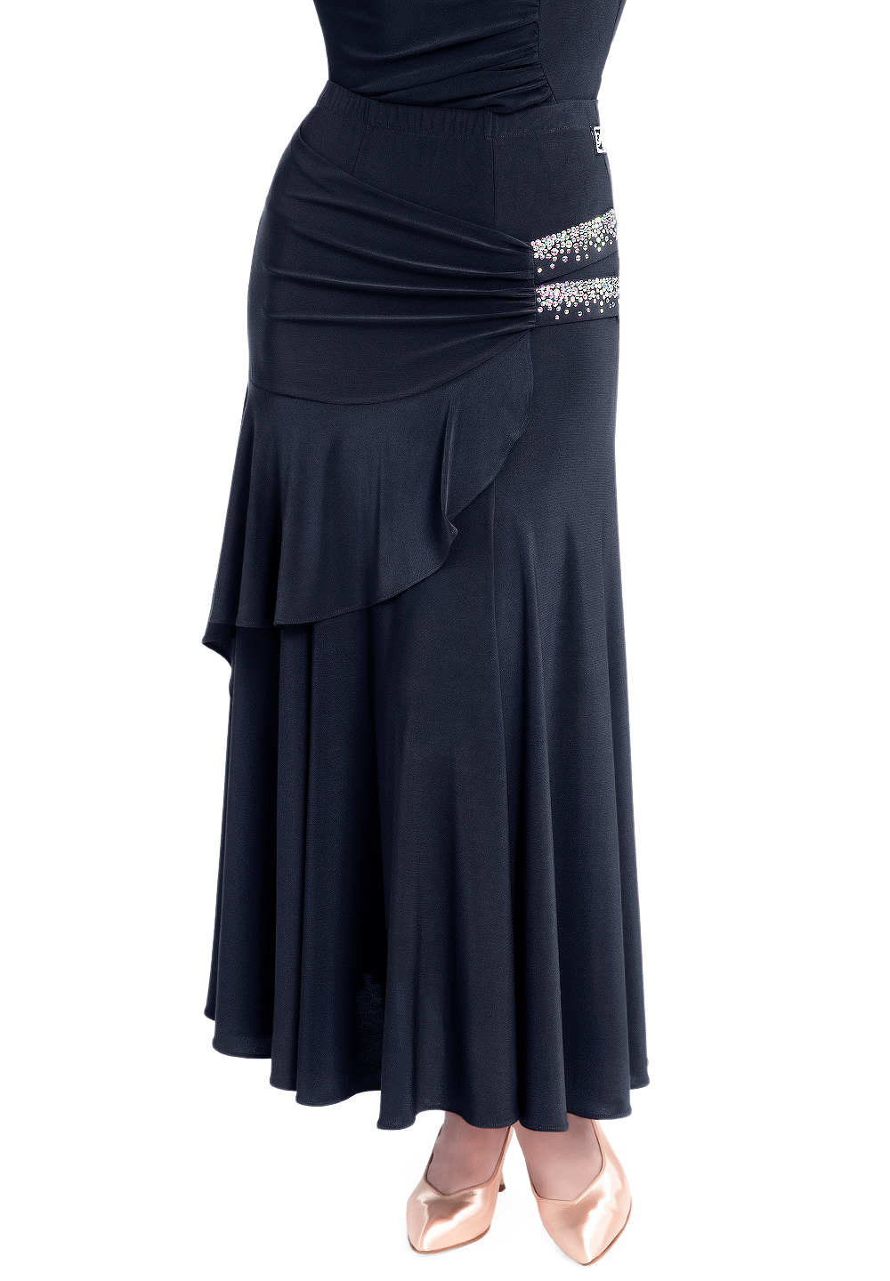 PopconAtelier Full Length Crystal Dance Skirt WMS505-Black
