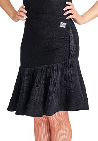 PopconAtelier Tassels Rhythm Latin Skirt WS024-Black