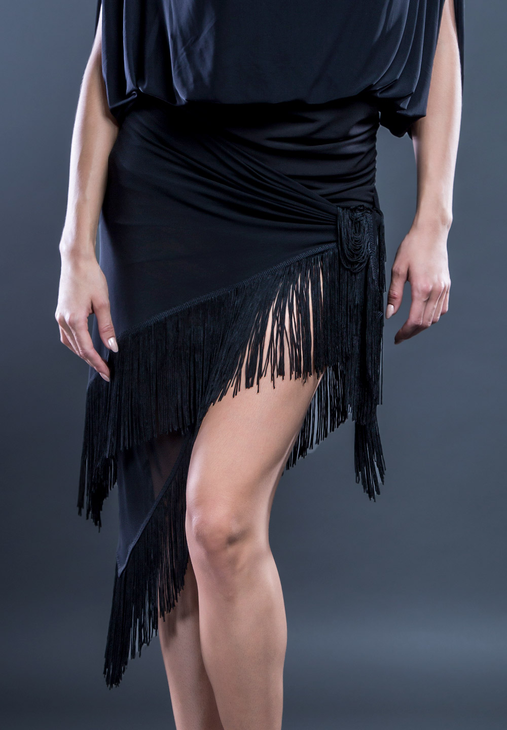 Santoria Casta Latin Skirt/Scarf S6108-Black