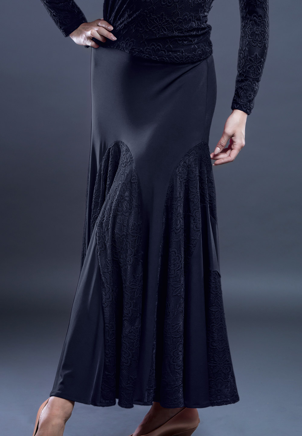 Santoria Lacina Ballroom Skirt S6114-Black