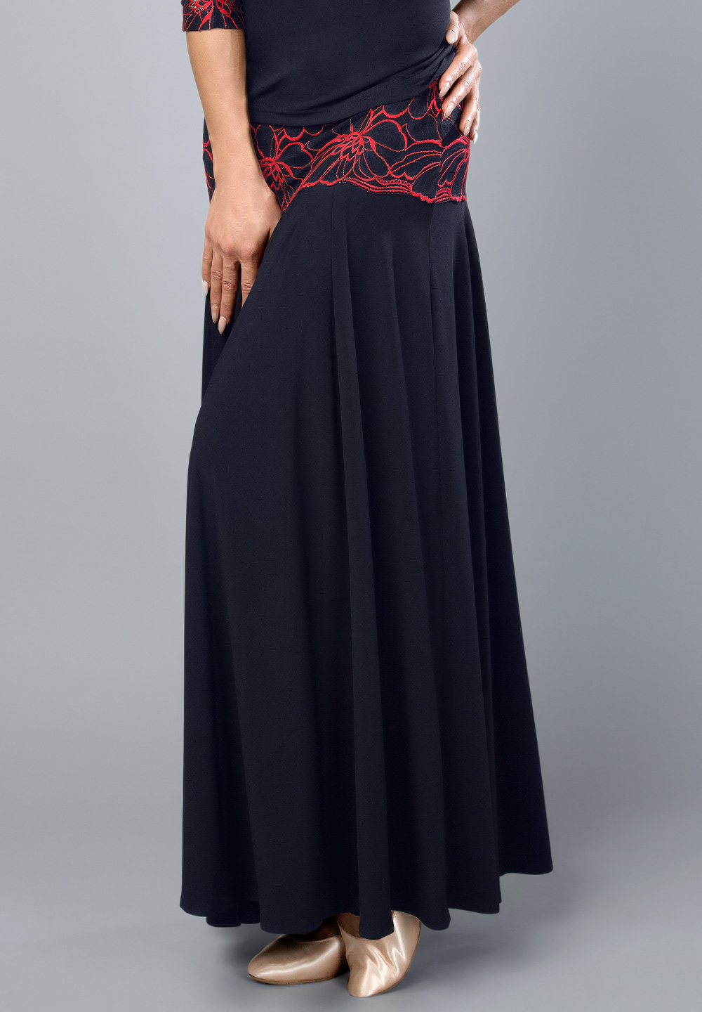 Santoria Santoria Symi Ballroom Skirt S6128-Black Mystica on Black