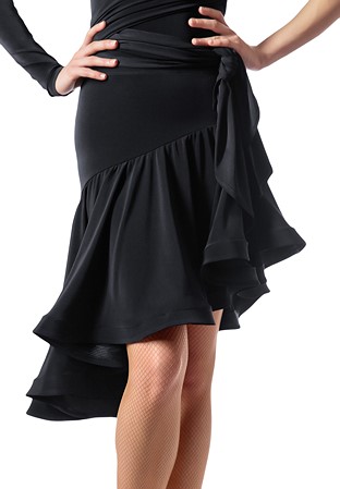 Sasuel Flowery Latin Skirt Cleo-Black Crepe