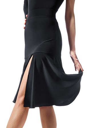 Sasuel Multi Panel Latin Skirt Zoe-Black Crepe
