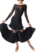 Sasuel Sheer Insertion Ballroom Skirt Bianca