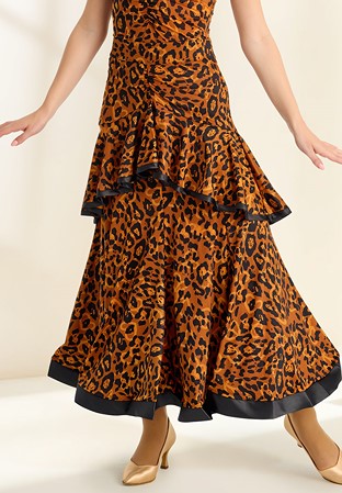 Gio Mio Savanna Womens Ballroom Skirt GM0155-Leopard