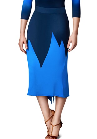 Sensu Ombre Dance Skirt S1-Black/Aquamarine Ombre