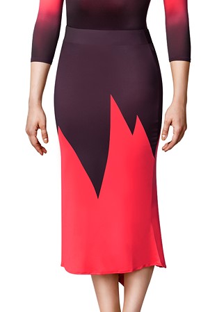 Sensu Ombre Dance Skirt S1-Black/Coral Ombre