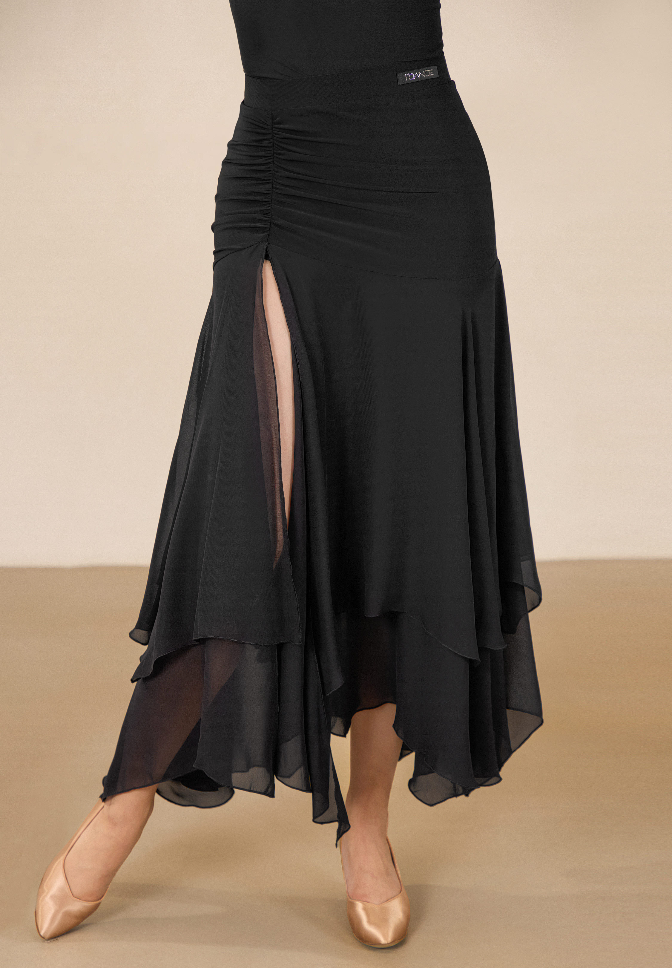 TDANCE Midnight Ruched Ballroom Skirt JM-0382-Black