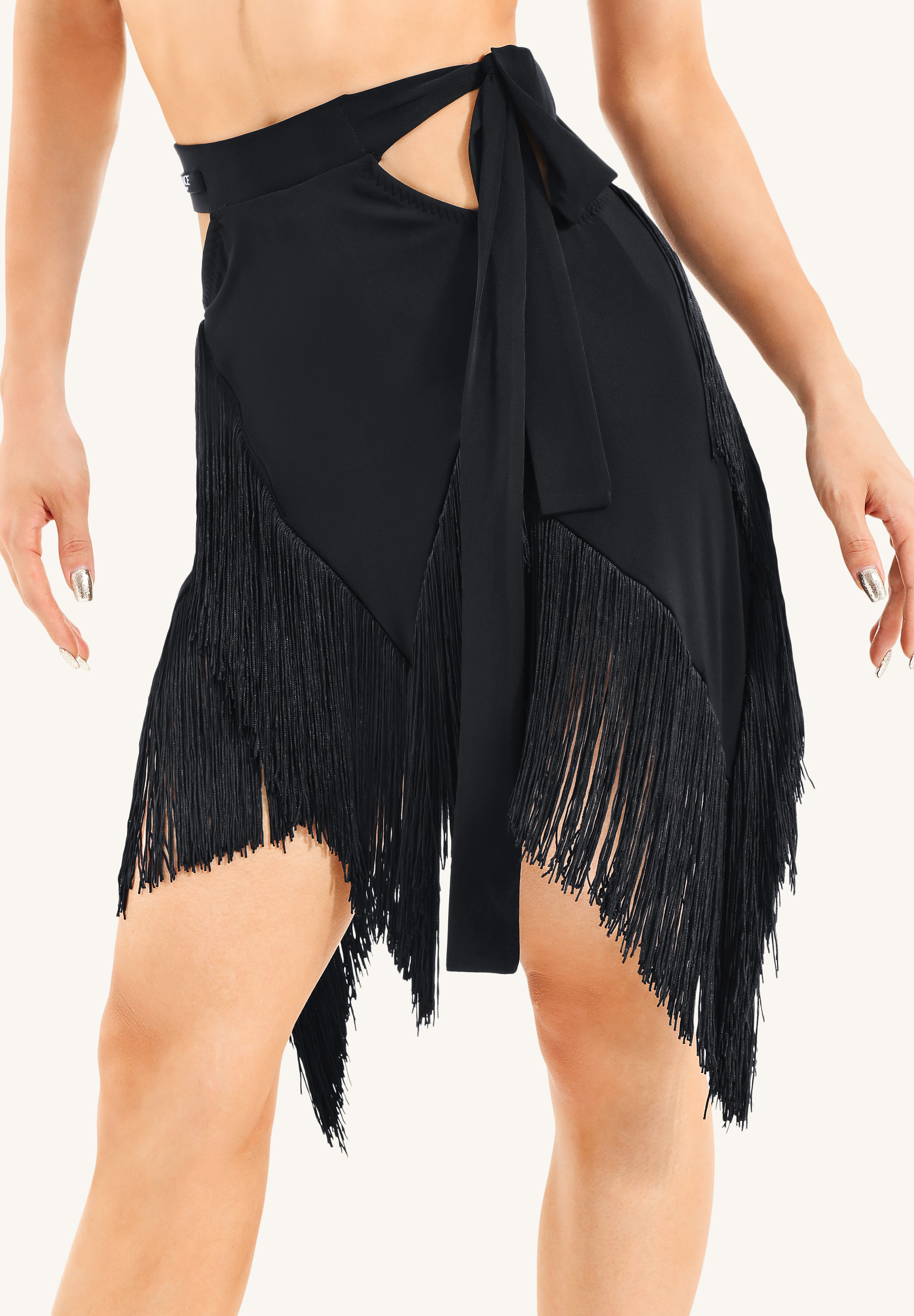 TDANCE Cutout Latin Dance Skirt GL-0029-Black