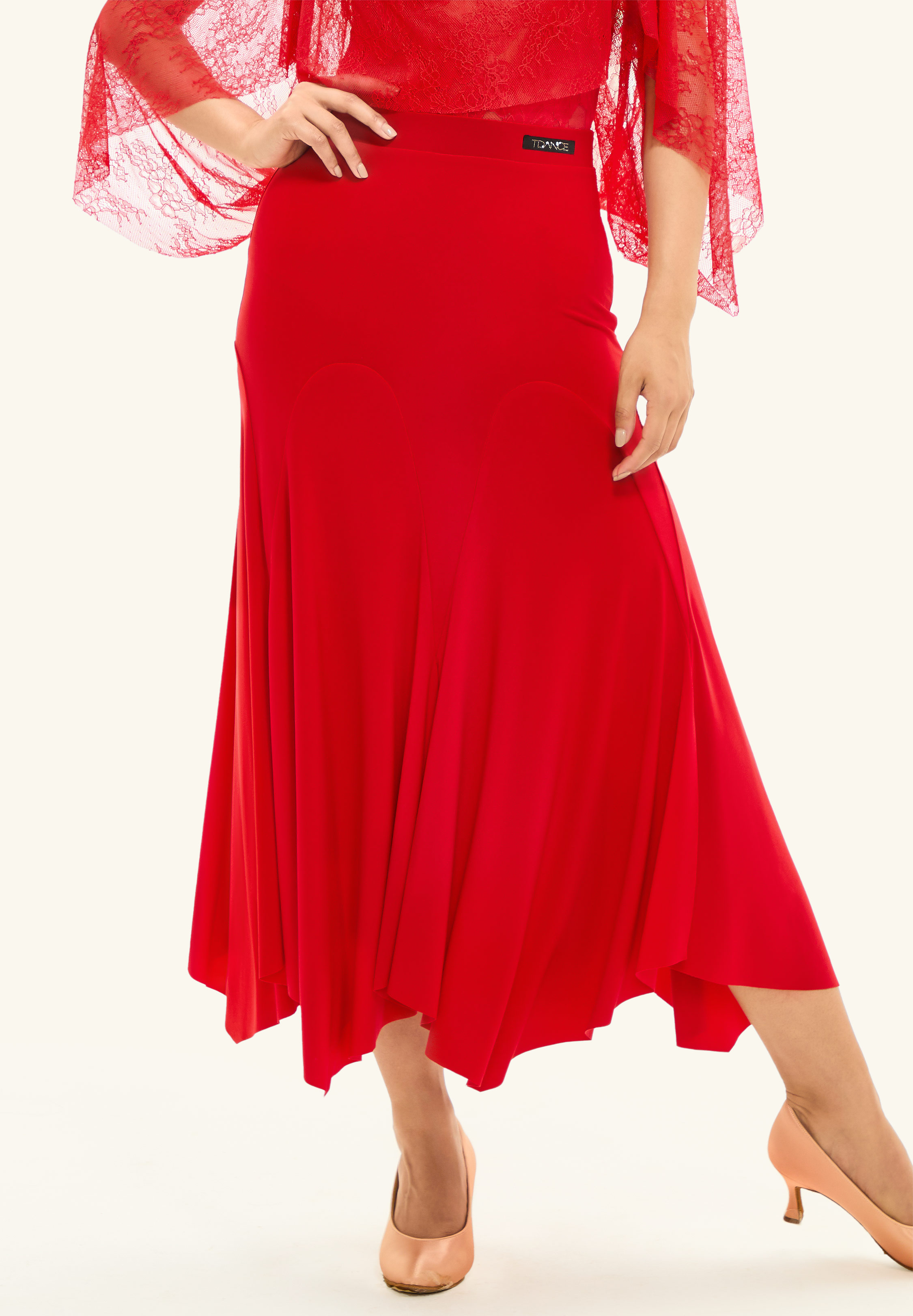 TDANCE Graceful Draped Maxi Skirt JM-0226-Red