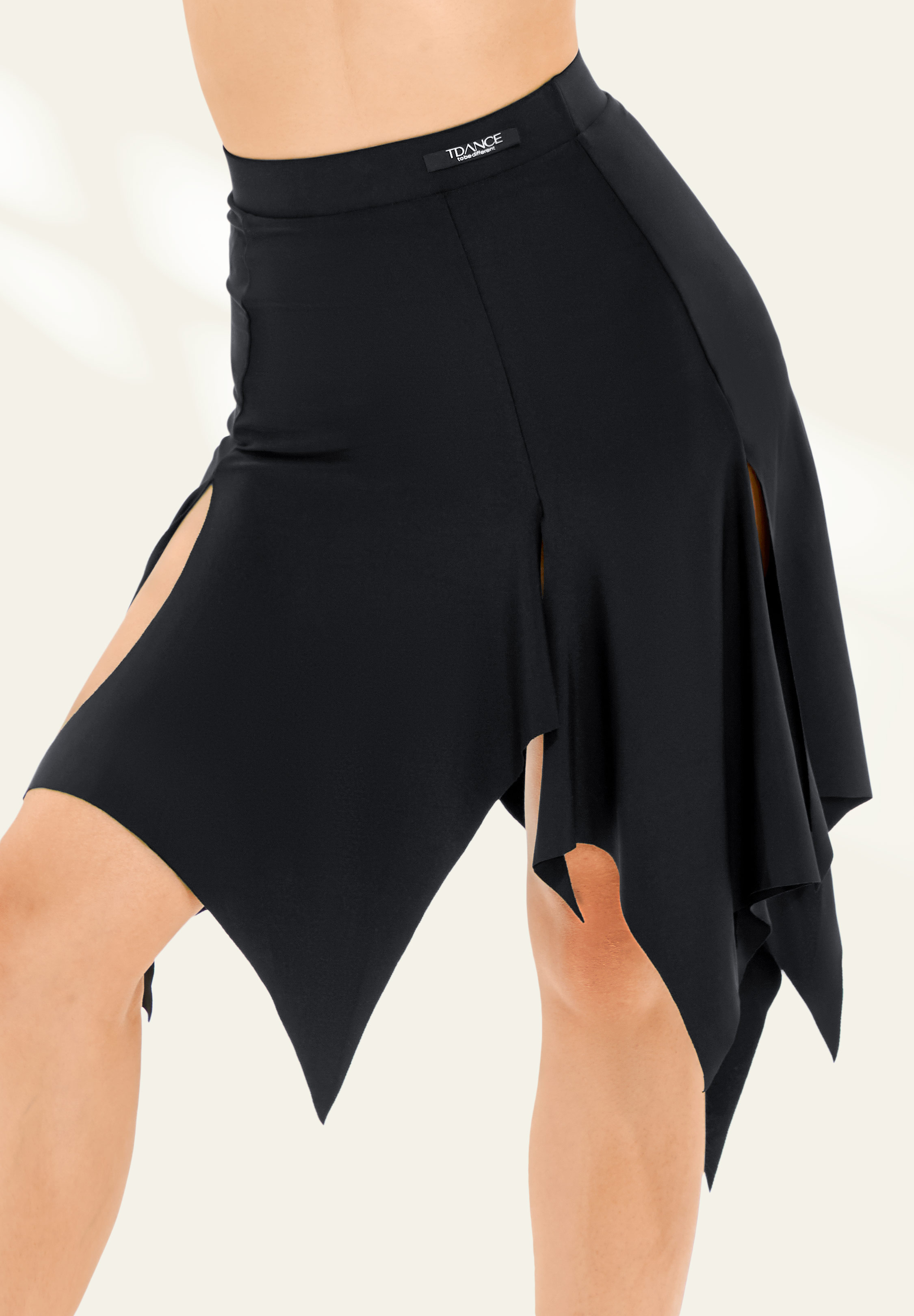 TDANCE Jagged Hem Flow Skirt GL-0027-Black