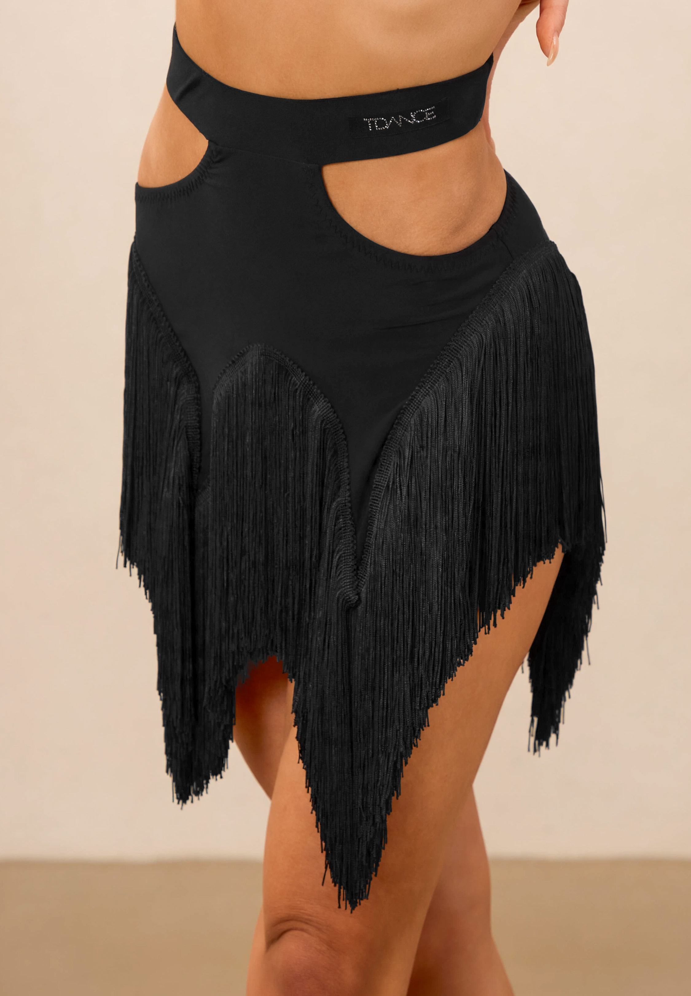 TDANCE Graphic Cutout Latin Skirt GL-0303-Black