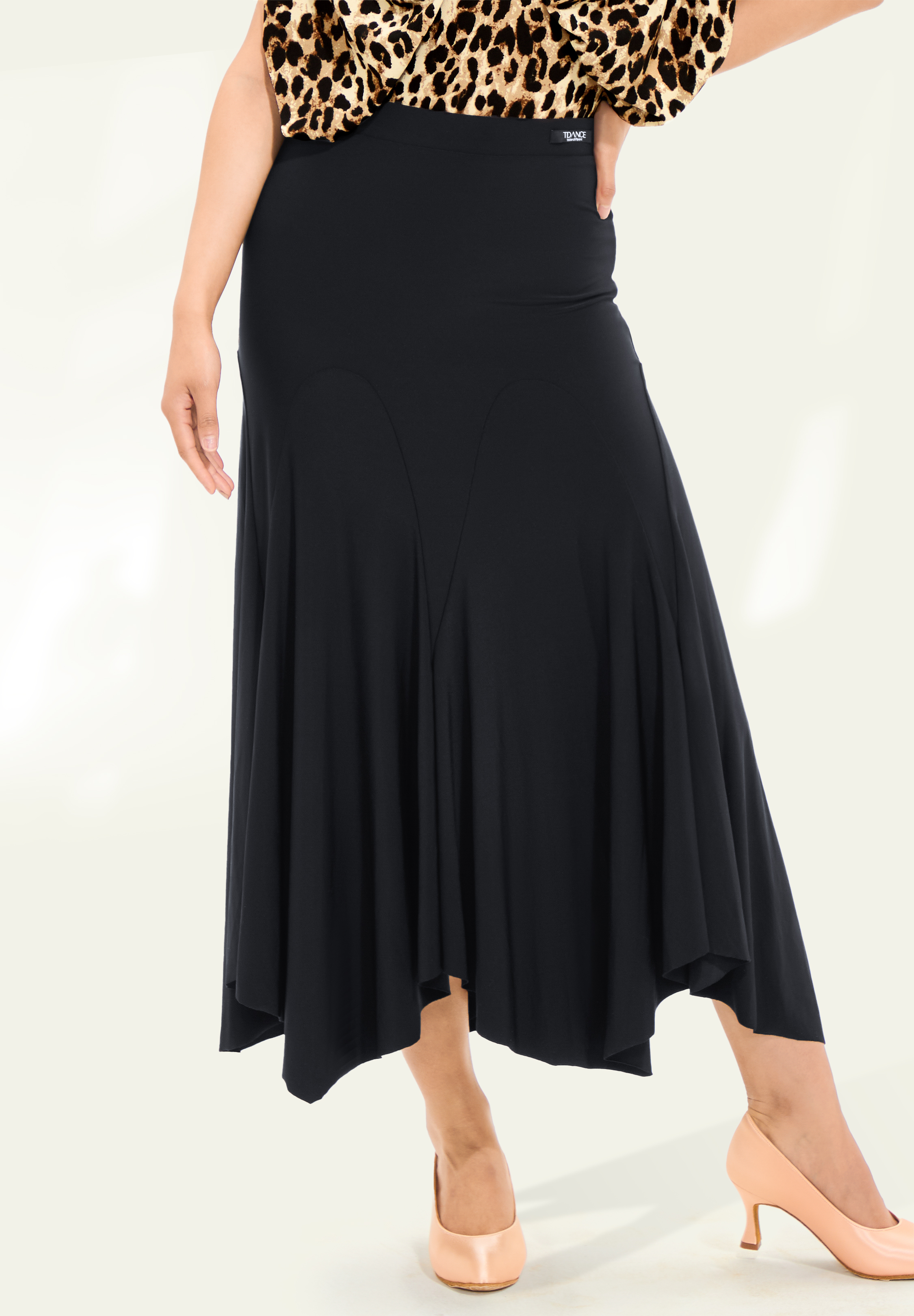 TDANCE Modern Full Slit Skirt JM-0046-Black