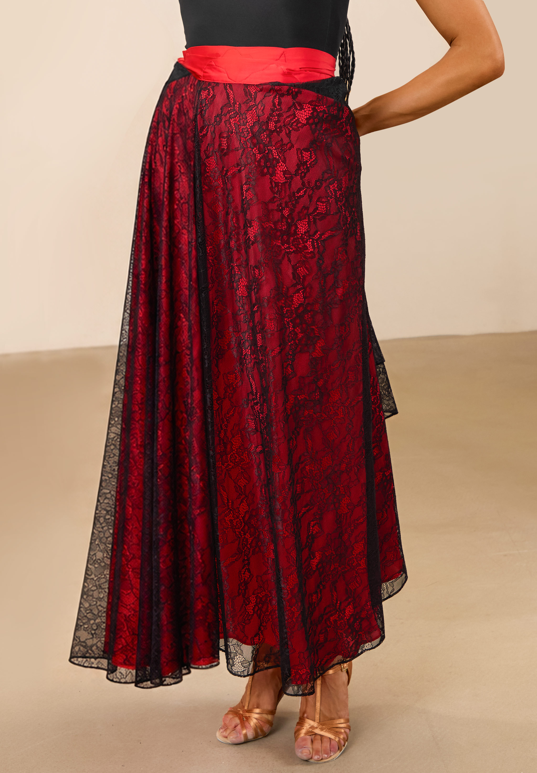 TDANCE Scarlet Fringe Dance Skirt GL-0355-Red