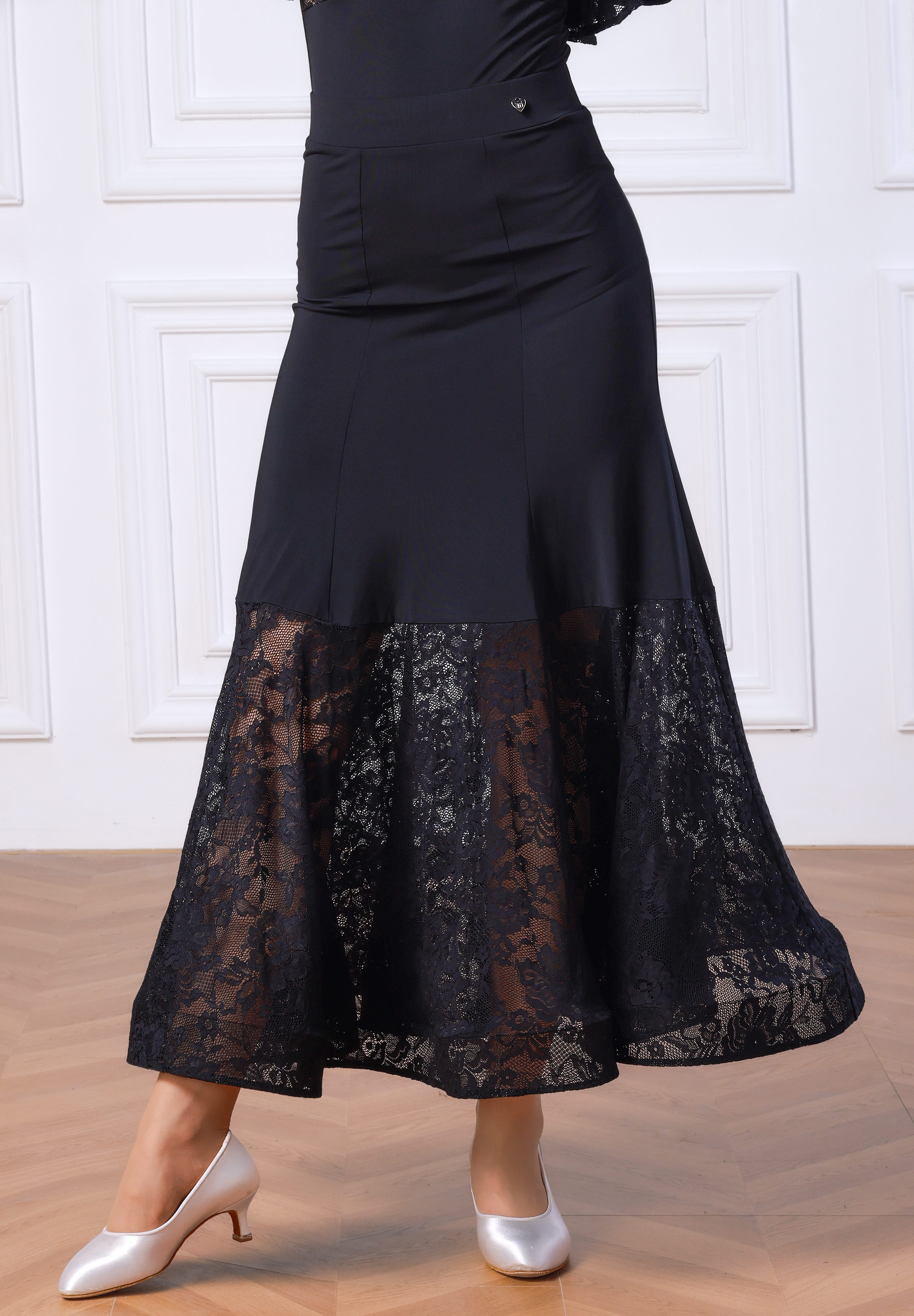 TID Raven Lace Ballroom Skirt S047-Black