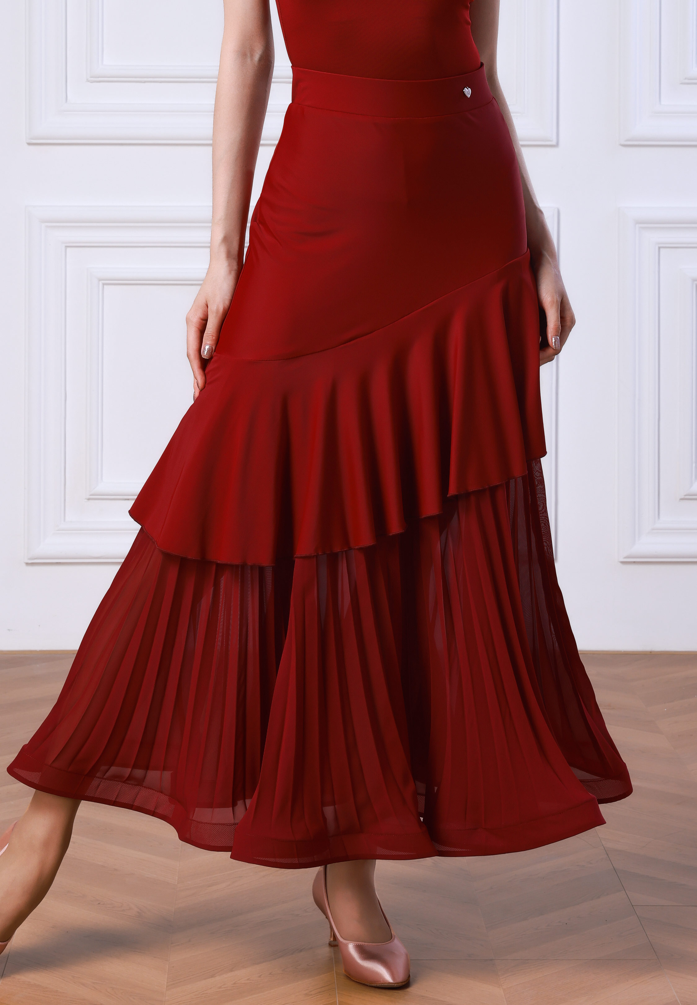 TID Rouge Ruffle Ballroom Skirt S049-Wine