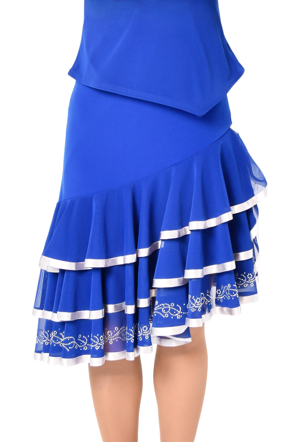 Taka Asymmetric Ruffle Practice Skirt KR1805RA-SK142-Blue/Silver