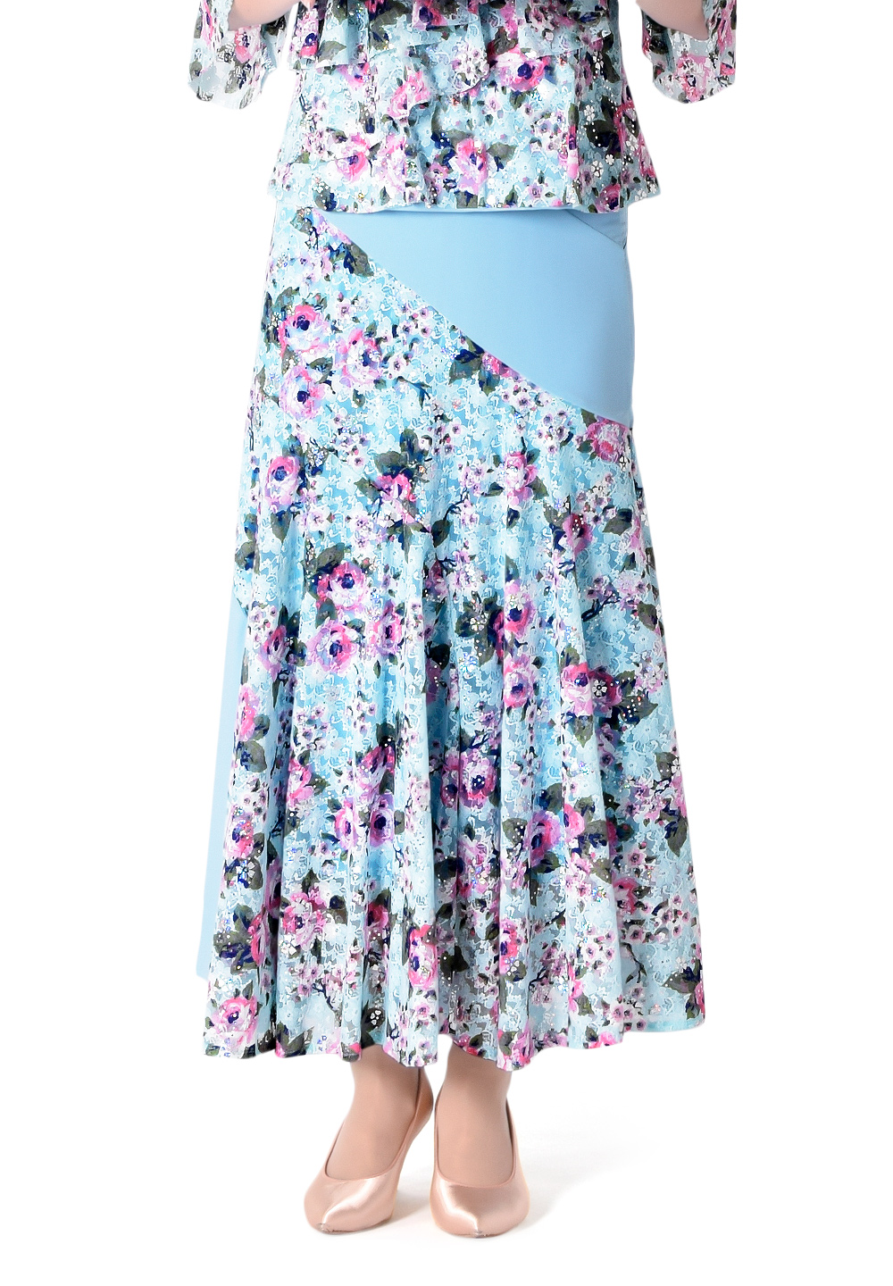 Taka Floral Lace Ballroom Skirt KR1804DU-SK136-Blue / Lace