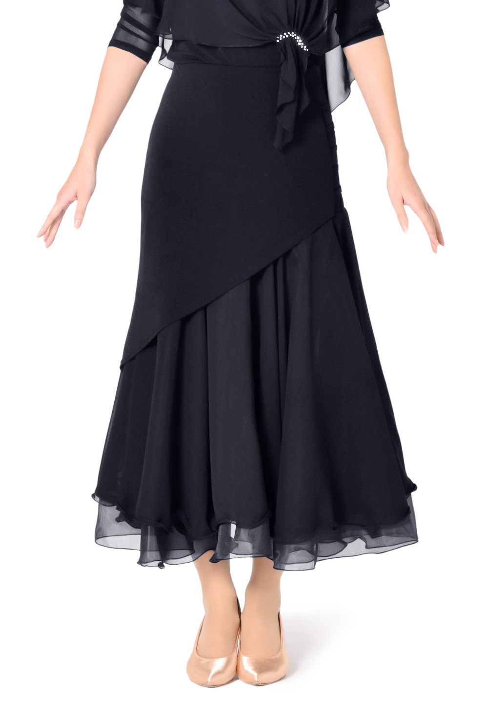 Taka Flowy Ballroom Skirt KR1811NA-SK193-Black