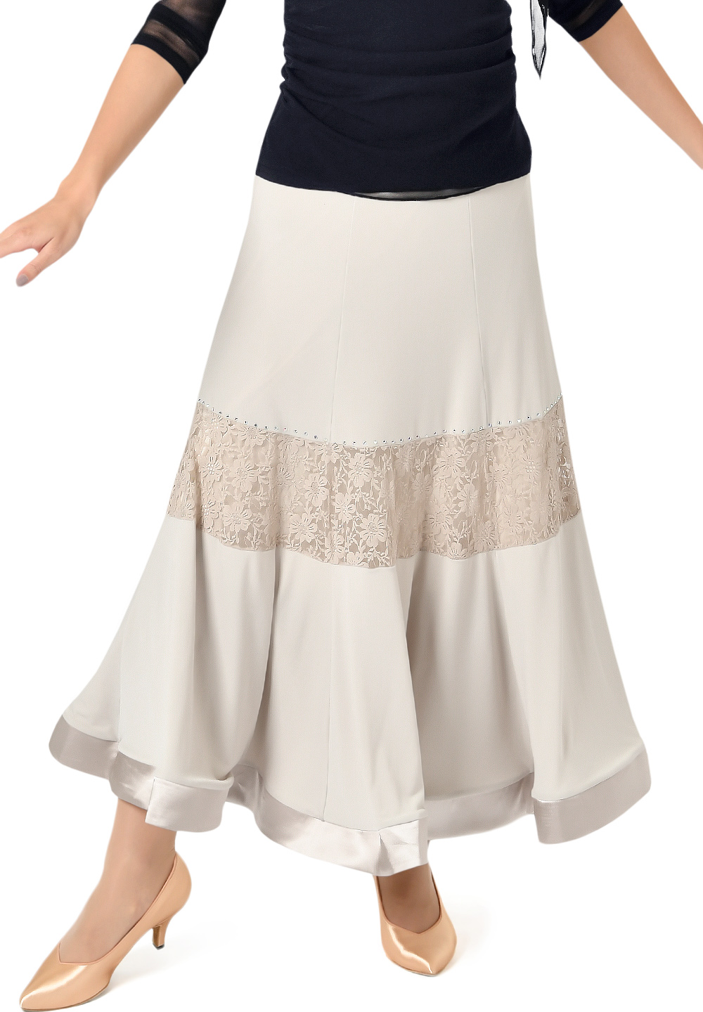 Taka Lace Panel Ballroom Skirt KR1803NA-SK119-Beige