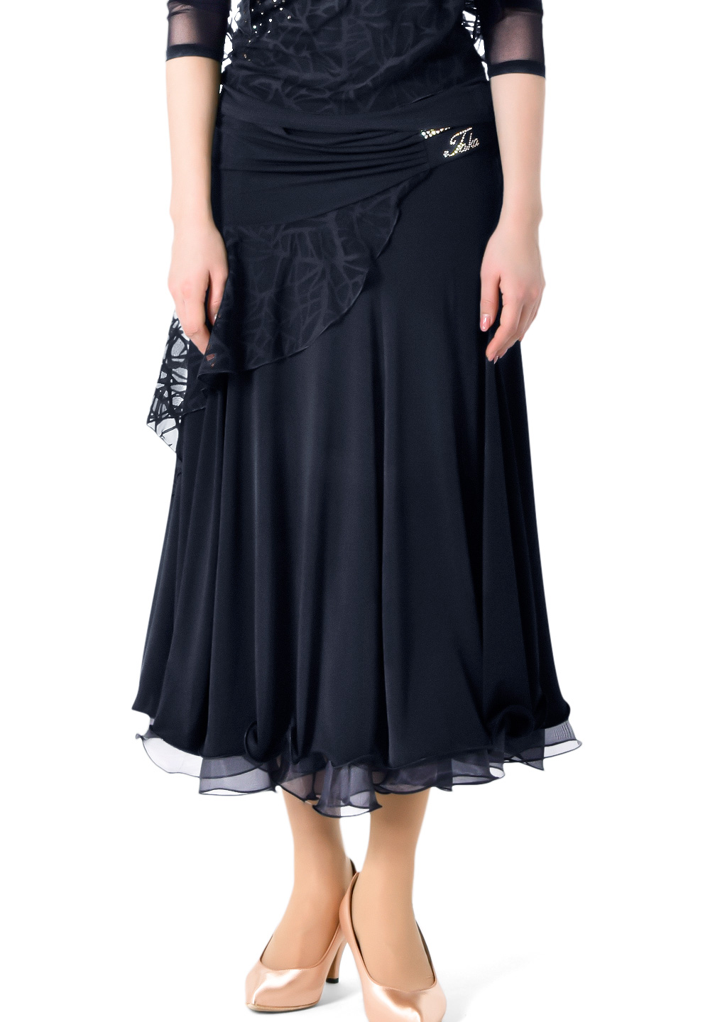 Taka Ladies Ballroom Skirt KR1901NA-SK229-Black