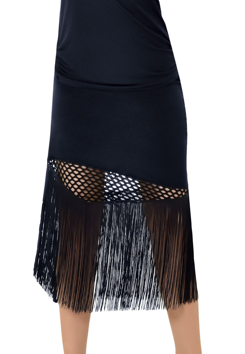 Taka Mesh And Fringe Latin Skirt KR1906RA-SK266-Black