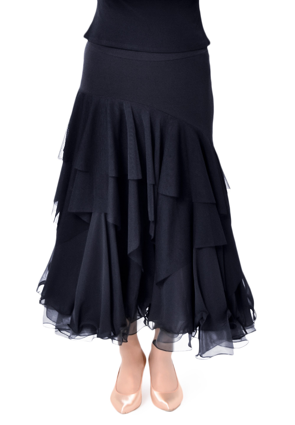 Taka Multi-Layer Full Length Skirt KR1810NA-SK187-Black