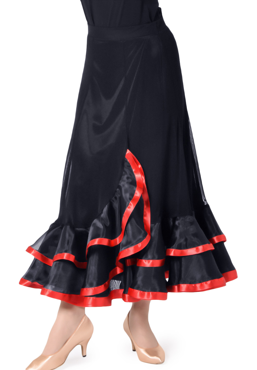 Taka Passionate Double Layer Skirt KR1812RA-SK213-Black/Red