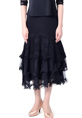 Taka Pluffy Triple Layer Lace Skirt KR1812RA-SK215L-Black/Lace