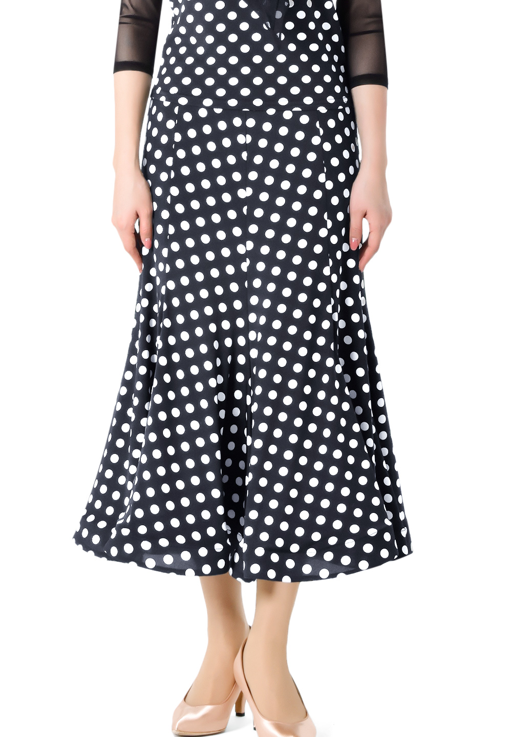Taka Polka Dot Ballroom Skirt KR1901RA-SK220-Black/Dots