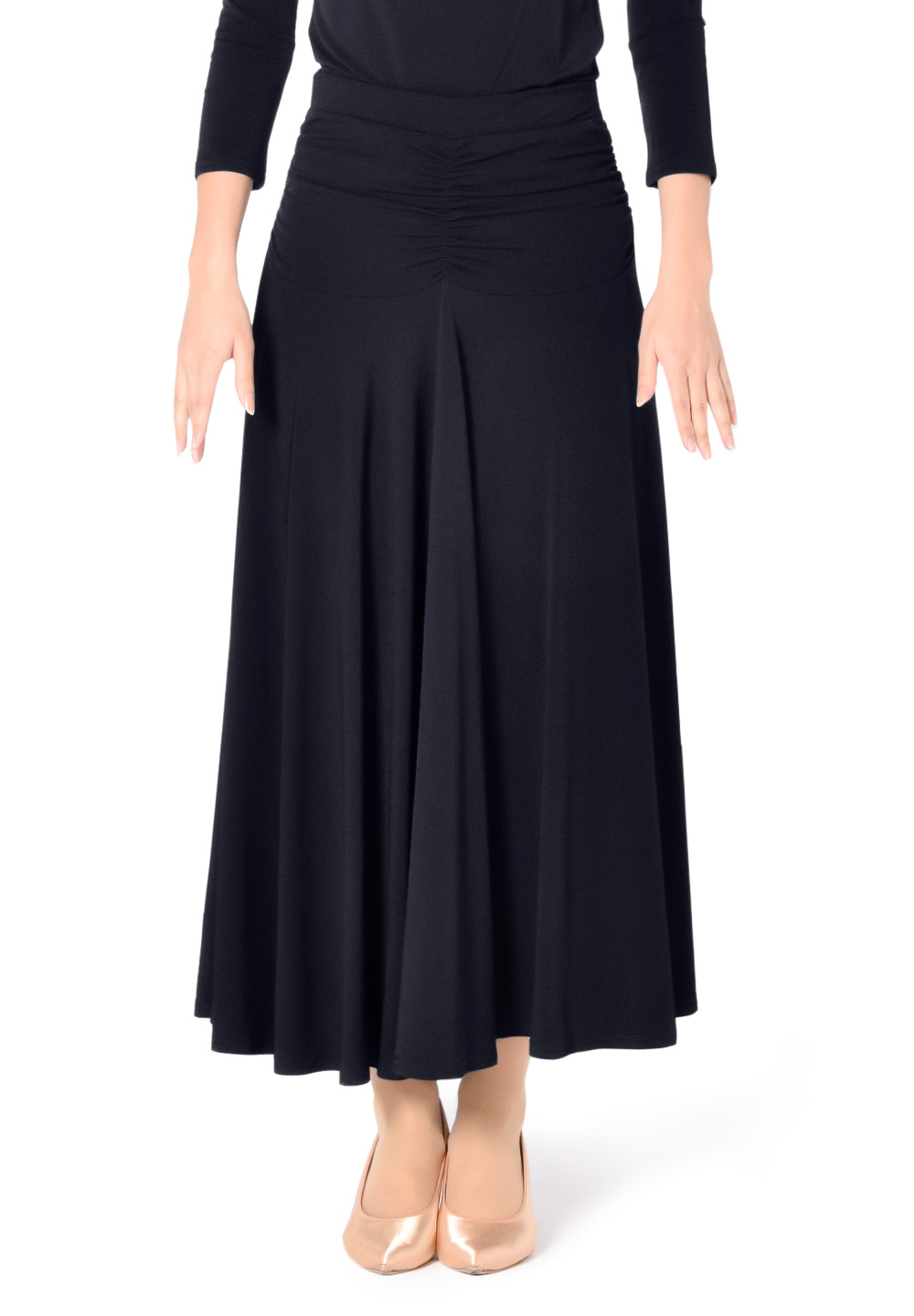 Taka Ruffled Waist Ballroom Skirt KR1811RA-SK202-Black