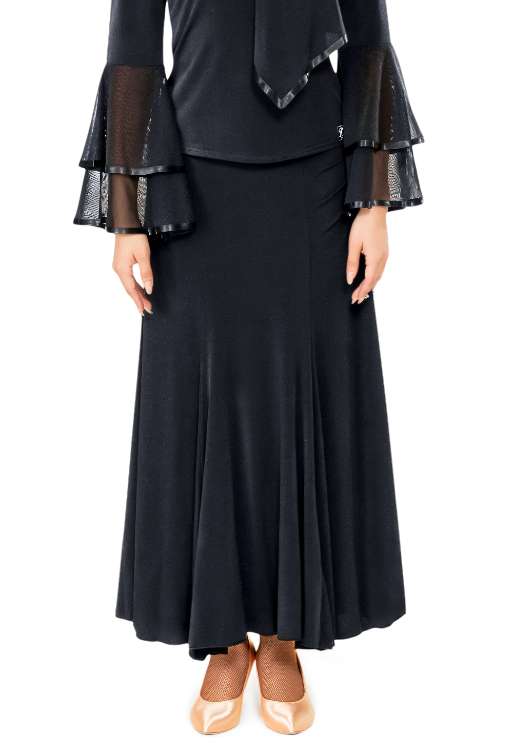 Taka Slim Waist Ballroom Dance Skirt KRMU1908-SK09-Black