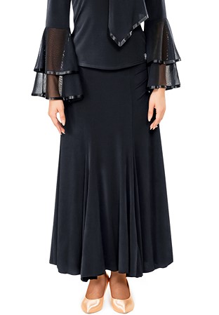 Taka Slim Waist Ballroom Dance Skirt KRMU1908-SK09-Black