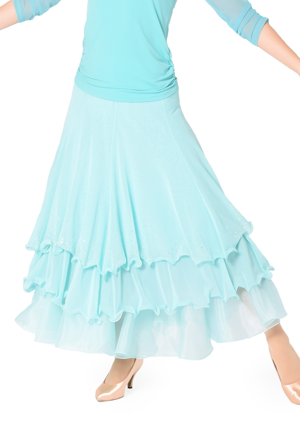 Taka Sparkling Tiered Skirt KR1807RA-SK162-Mintgreen