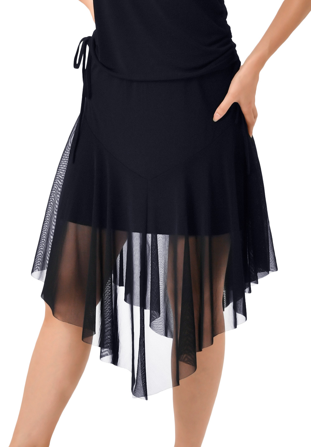Taka Triangle Sheer Latin Skirt KR1806NA-SK158-Black