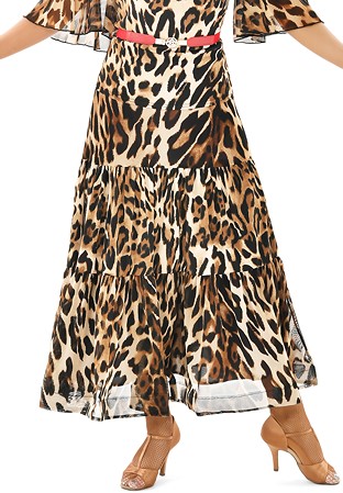 Taka Vivid Animal Print Ballroom Skirt LP-SK36KR-Brown Leopard