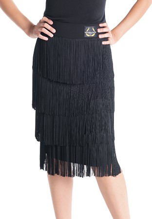 Victoria Blitz Brescia Multi Fringe Latin Skirt-Black