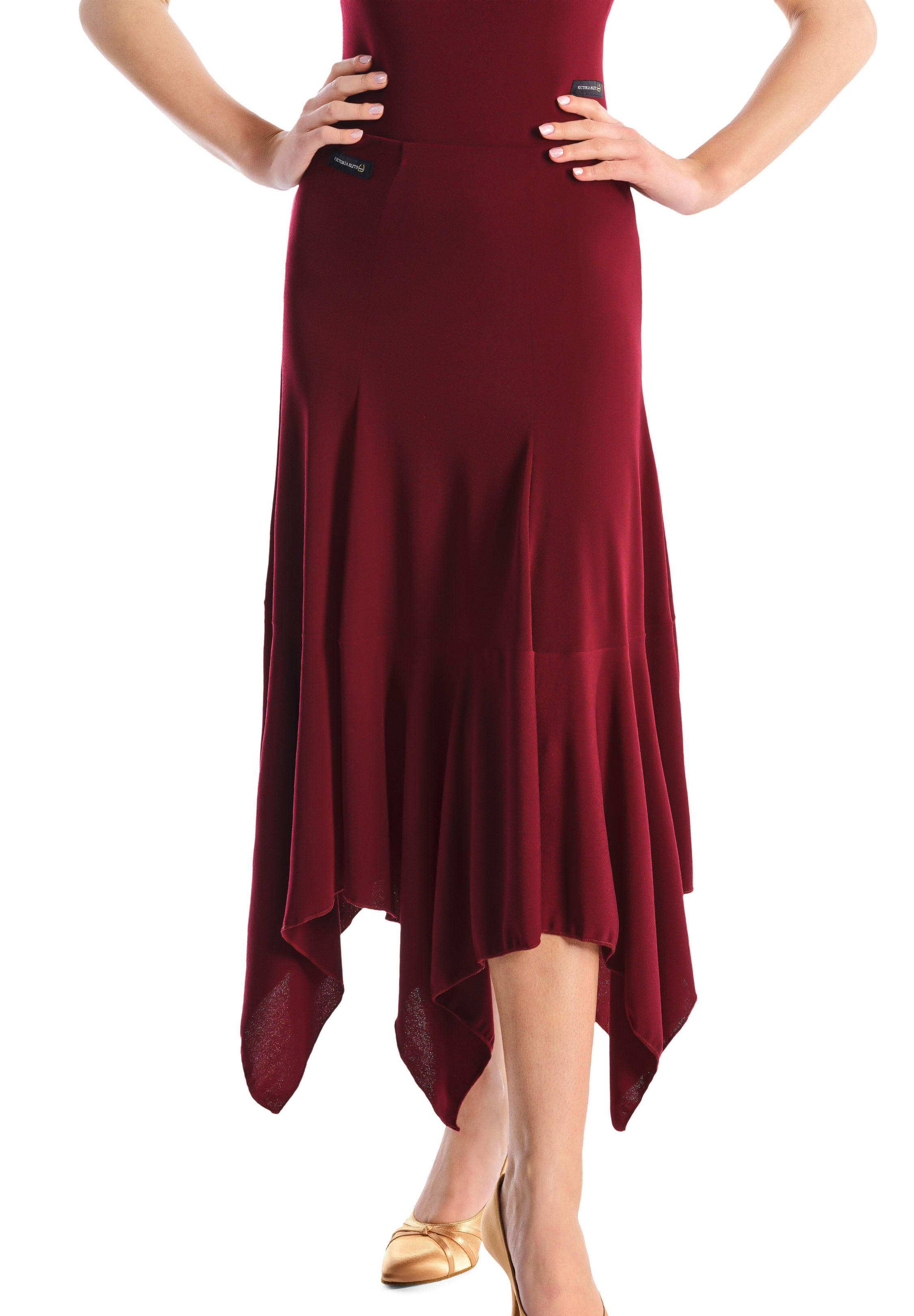 Victoria Blitz Clipper Ballroom Skirt-Burgundy