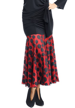 Zdenka Arko Color Block Ballroom Skirt S1708-Black/Light Red